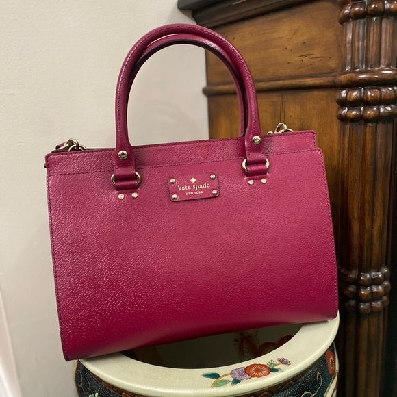 Kate Spade Burgundy satchel purse - Picture 4 of 9